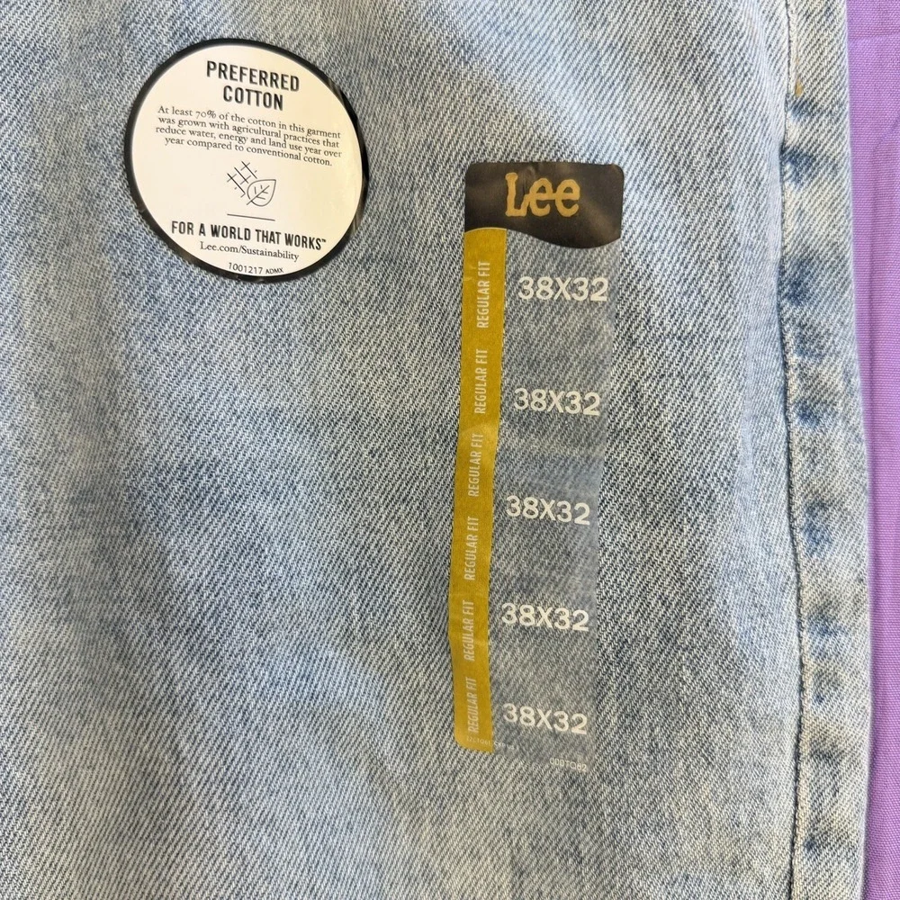 Lee Regular Fit Straight Leg Mens Jeans Blue Wash Size 38x32 RN 130273‎ Blemish